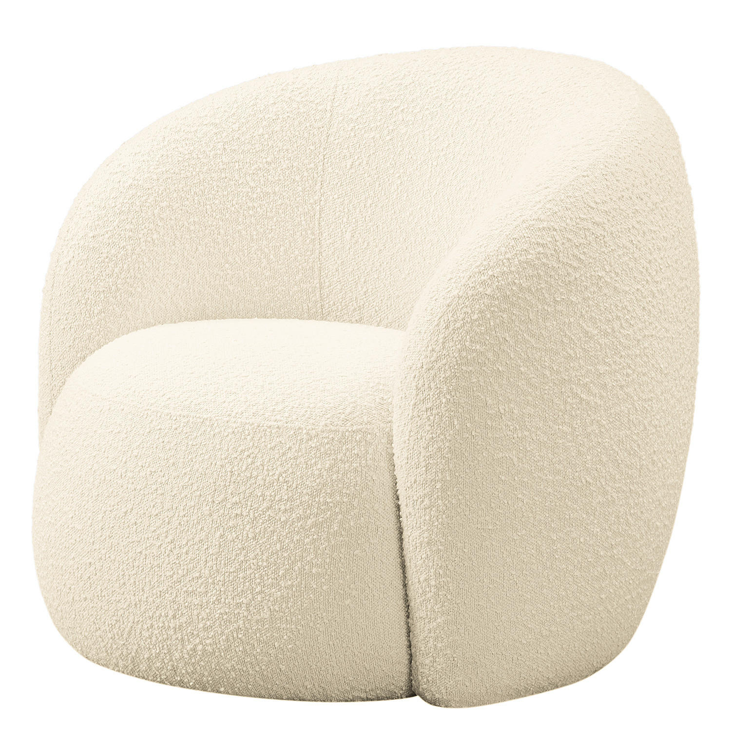 SESSEL - Bouclé - Creme/Schwarz, Kunststoff/Textil (89/76/83cm) - home24