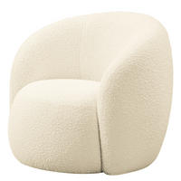 SESSEL - Bouclé - Creme/Schwarz, Kunststoff/Textil (89/76/83cm) - home24