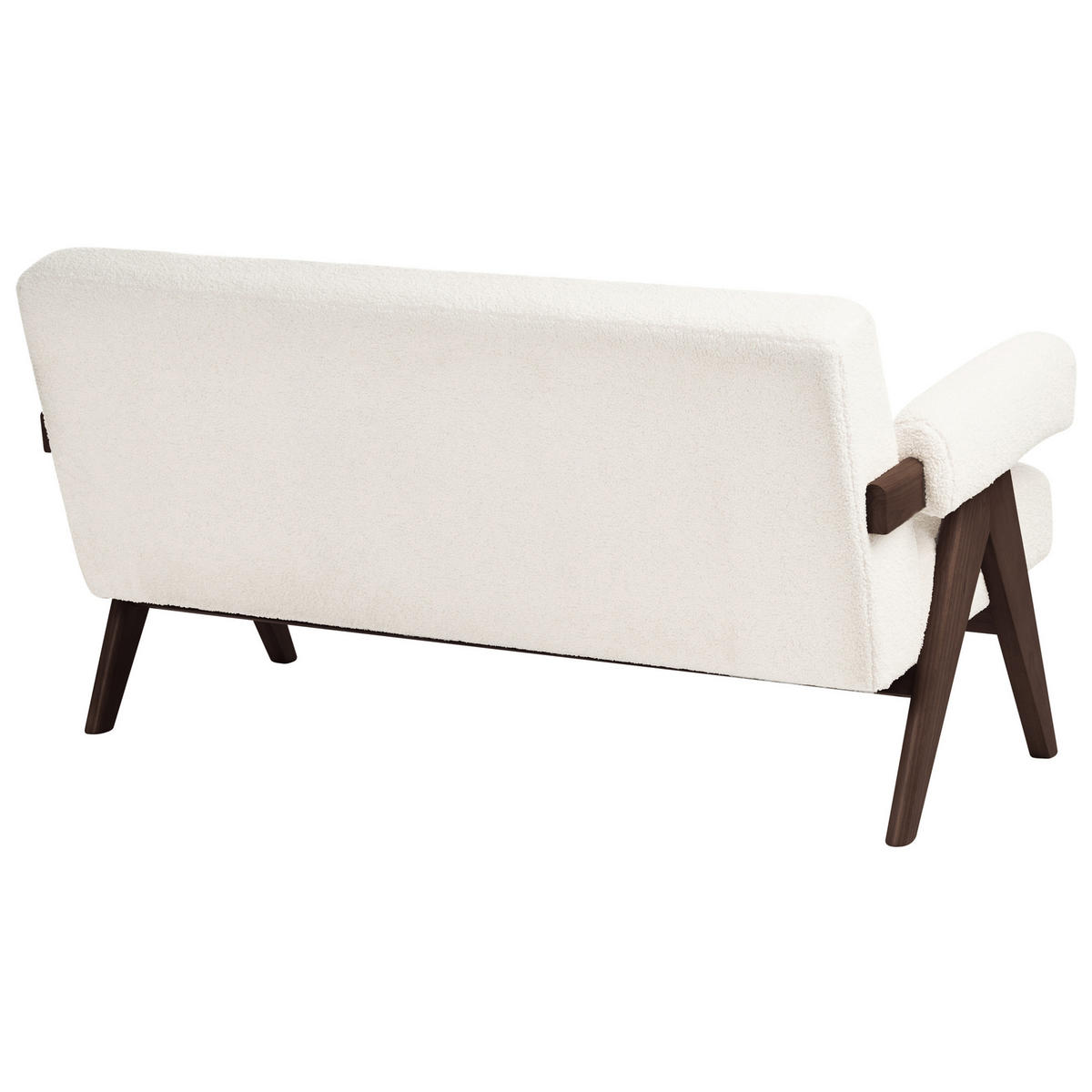 2-SITZER-SOFA Bouclé Cremeweiß/Dunkelbraun Tamre - Creme, Textil (148/79/78cm) - Beliani