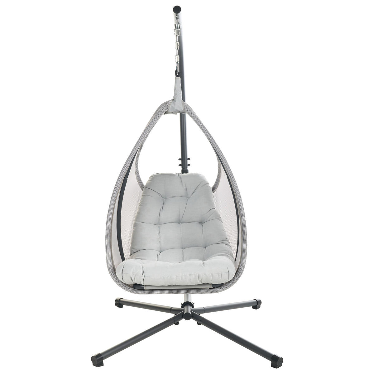 HÄNGESESSEL Grau Avegno - Hellgrau, Textil (98/195/136cm) - Beliani
