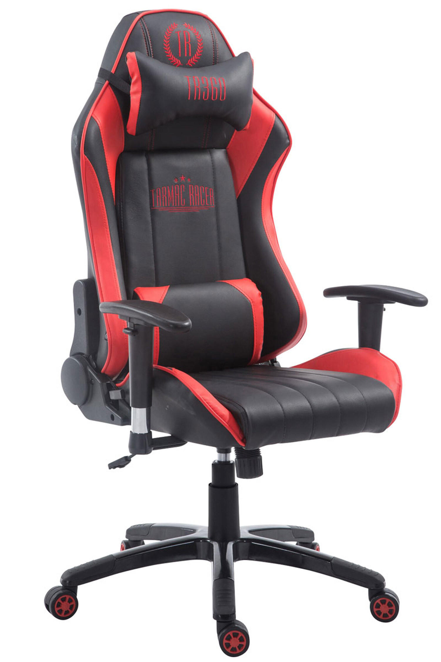 GAMINGSTUHL Shiva 2, Kunstleder Schwarz/Rot - Rot, Kunststoff/Textil (70/132/58cm) - TPFLiving