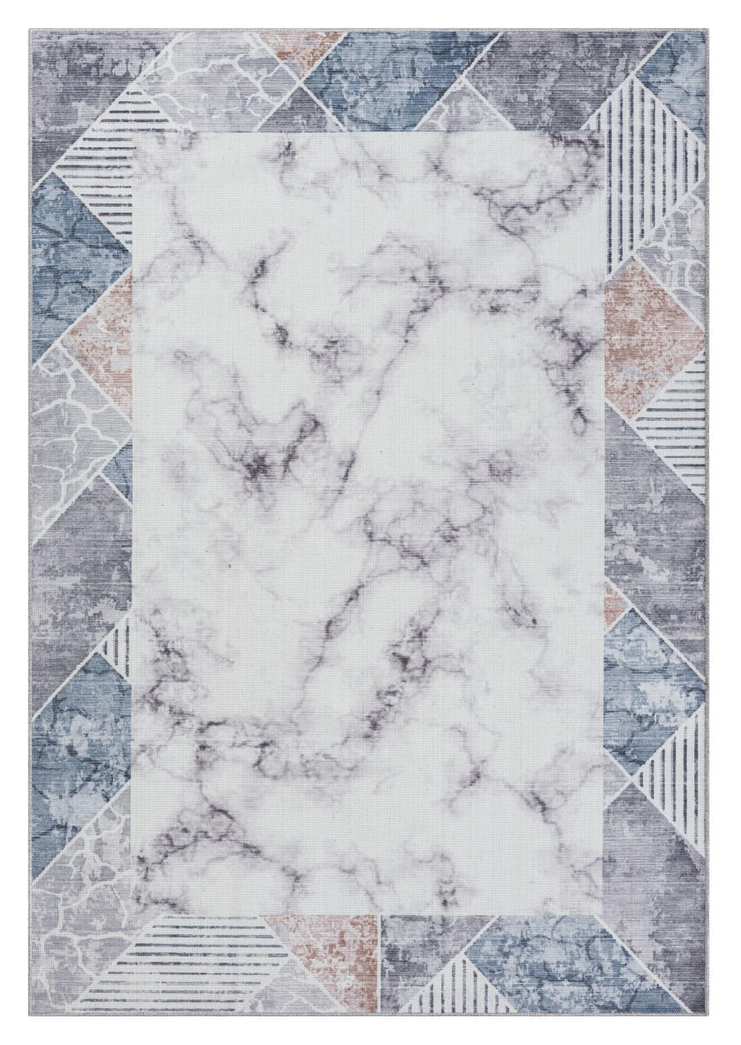 TEPPICH Talia Weiß,Silberfarben,Pastellblau 160/230 cm - Weiß, Textil (160/230cm) - My-Rug