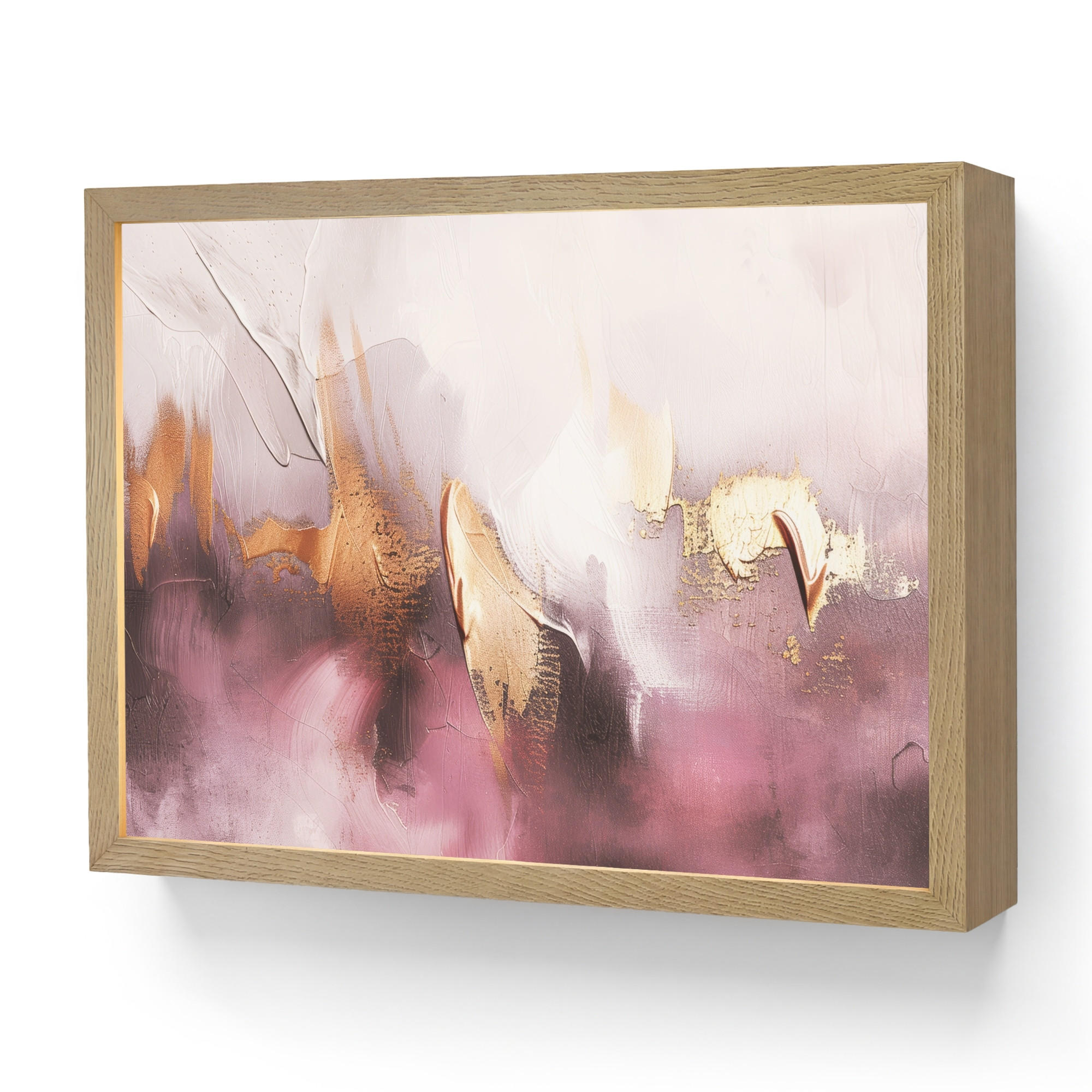 OnlyWow NÁSTĚNNÁ LAMPA S AKUMULÁTOREM Fialová - abstraktní - barva - zlatá 40x30 cm