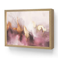 NÁSTĚNNÁ LAMPA S AKUMULÁTOREM Fialová - abstraktní - barva - zlatá 40x30 cm - světle fialová, kompozitní dřevo (40/30/8cm) - OnlyWow
