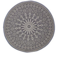 OUTDOORTEPPICH mit Mandala-Muster rund 170 cm - Dunkelgrau, Kunststoff (170/170cm) - Homescapes