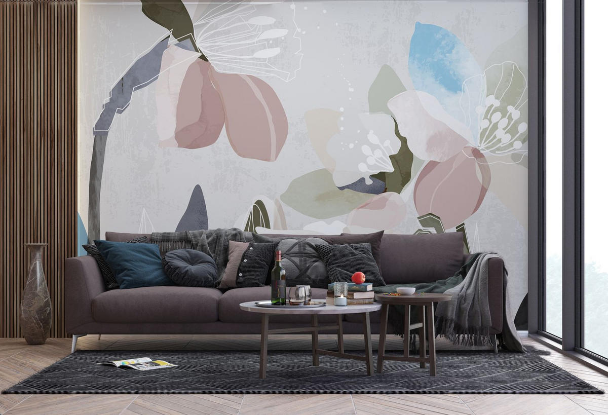 FOTOTAPETE Blumenmuster 270 x 375 cm - Multicolor, Papier (270/375cm) - Sanders & Sanders