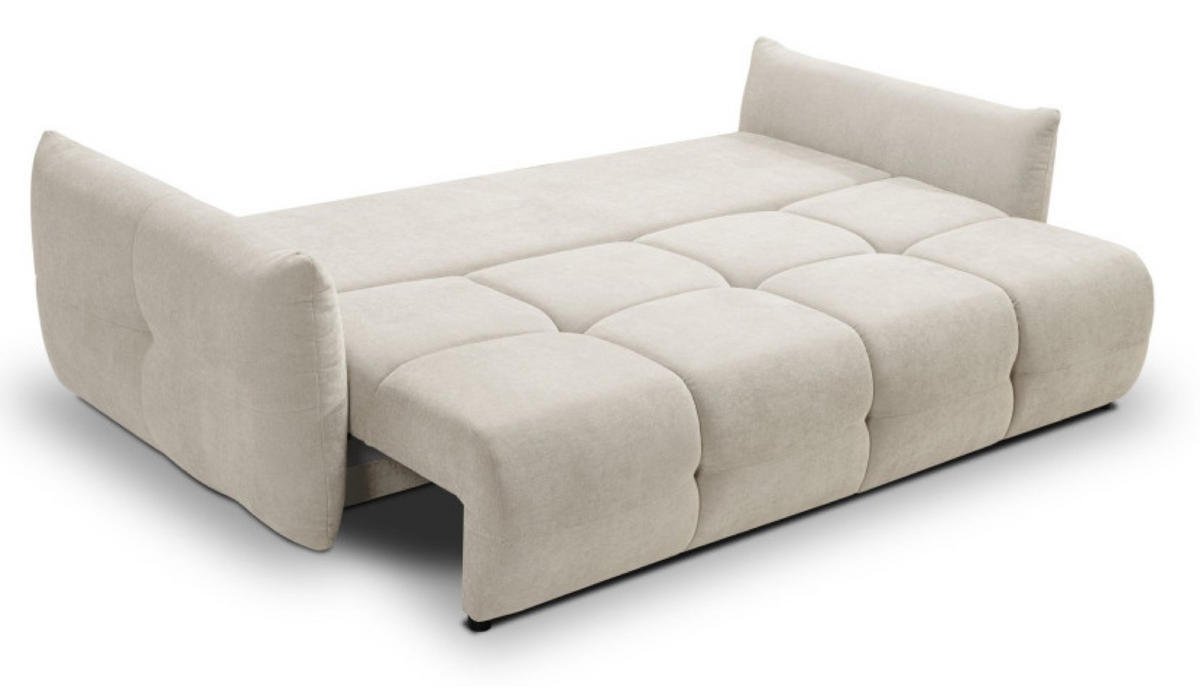 SOFA Hellbeige BASTO Gepolstert Mit Schlaffunktion - Beige, Textil (245/86/110cm) - Sepro Meble