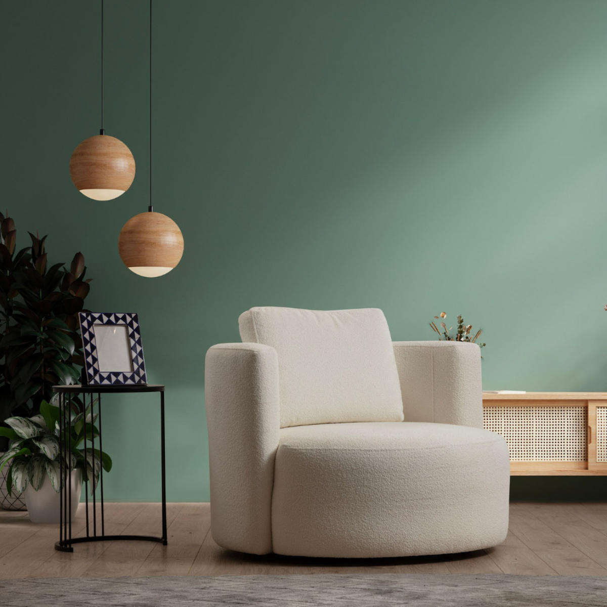 SESSEL Olsen Beige - Beige, Holz (100/71/105cm) - Concept Usine