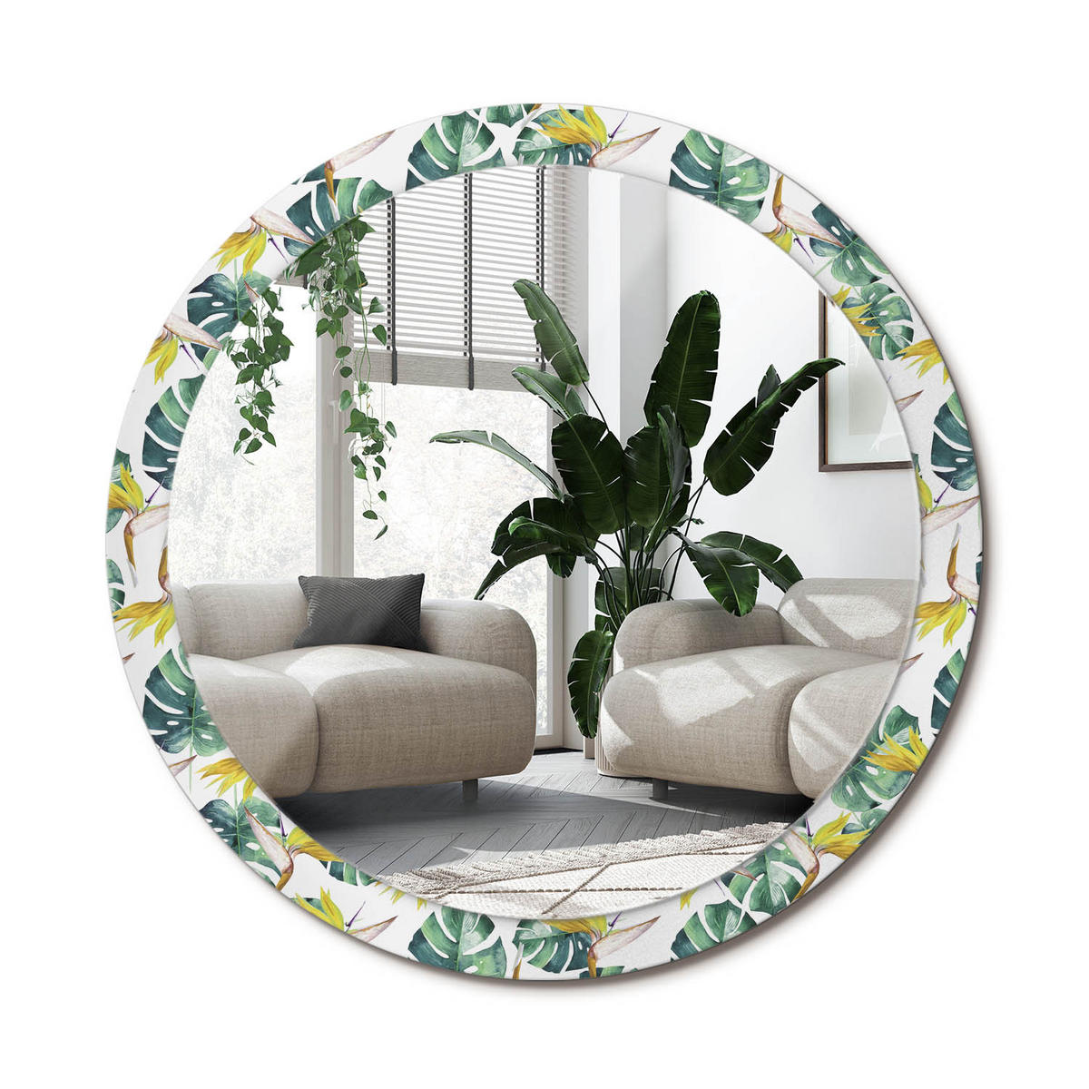 SPIEGEL Rund Ø 100 cm mit Aufdruck - Multicolor, Glas (100/100/0.4cm) - Wallfluent