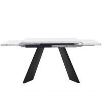 AUSZIEHTISCH Weiß/Schwarz 99-159/74/77 cm - Weiß, Holz (74/159/77cm) - PANGIVO