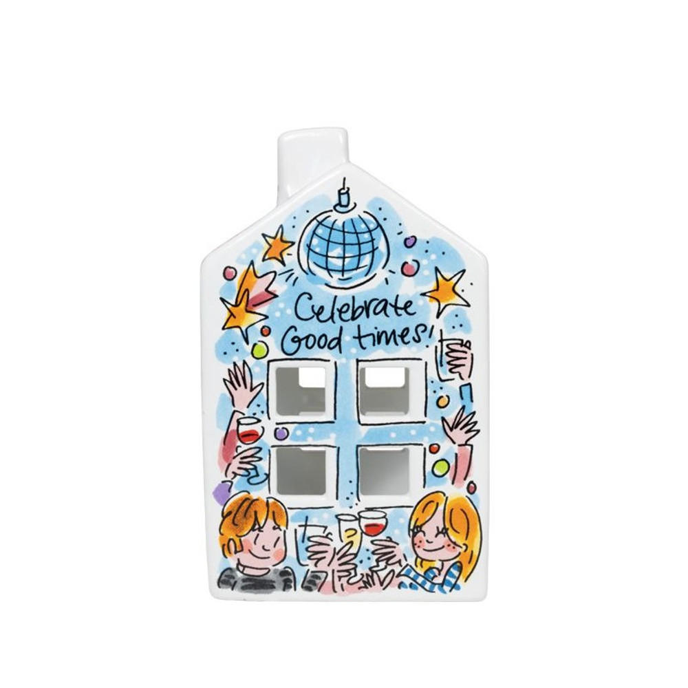 TEELICHTHALTER Zuhause in Bunt - 14,5cm - Multicolor, Keramik (8.5/14.5/8.3cm) - Blond Amsterdam