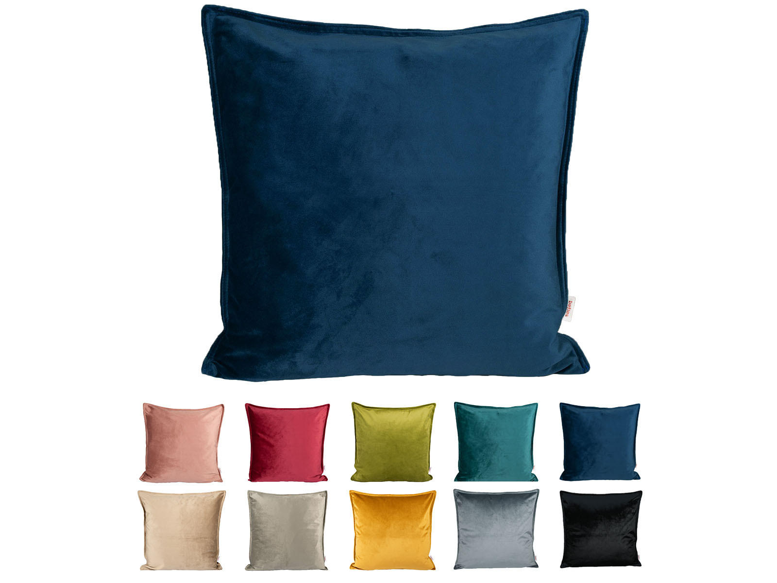 KISSENHÜLLE Samt&Sonders admiral-blau 45/45 cm - Blau/Dunkelblau, Textil (45/45cm) - beties Heimtextil
