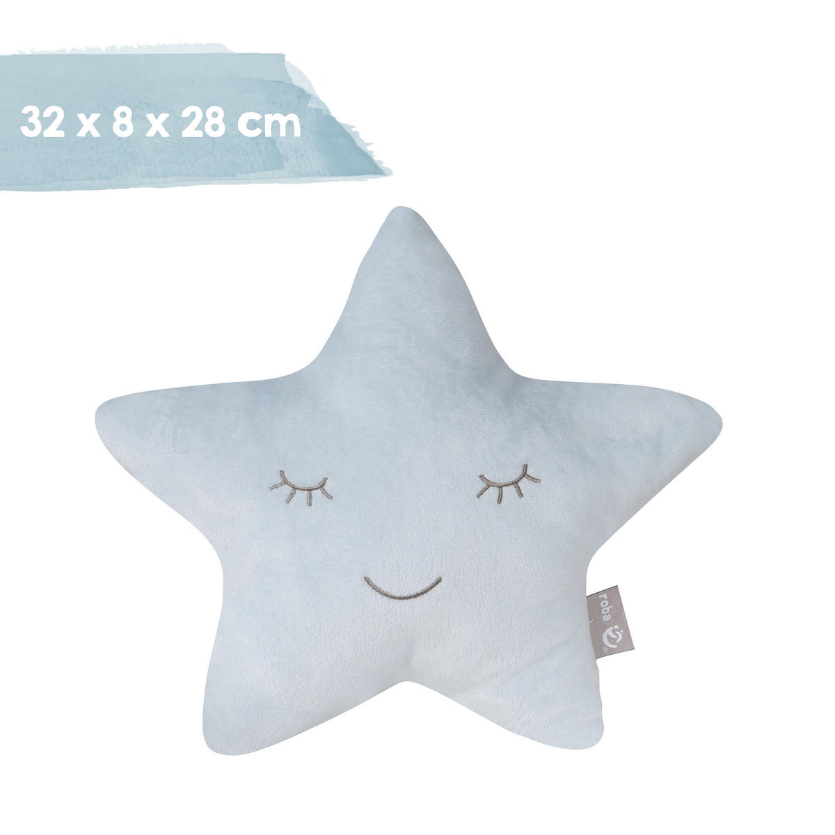 KUSCHEL- UND DEKOKISSEN Stern blau - Türkis, Textil (32/8cm) - Roba