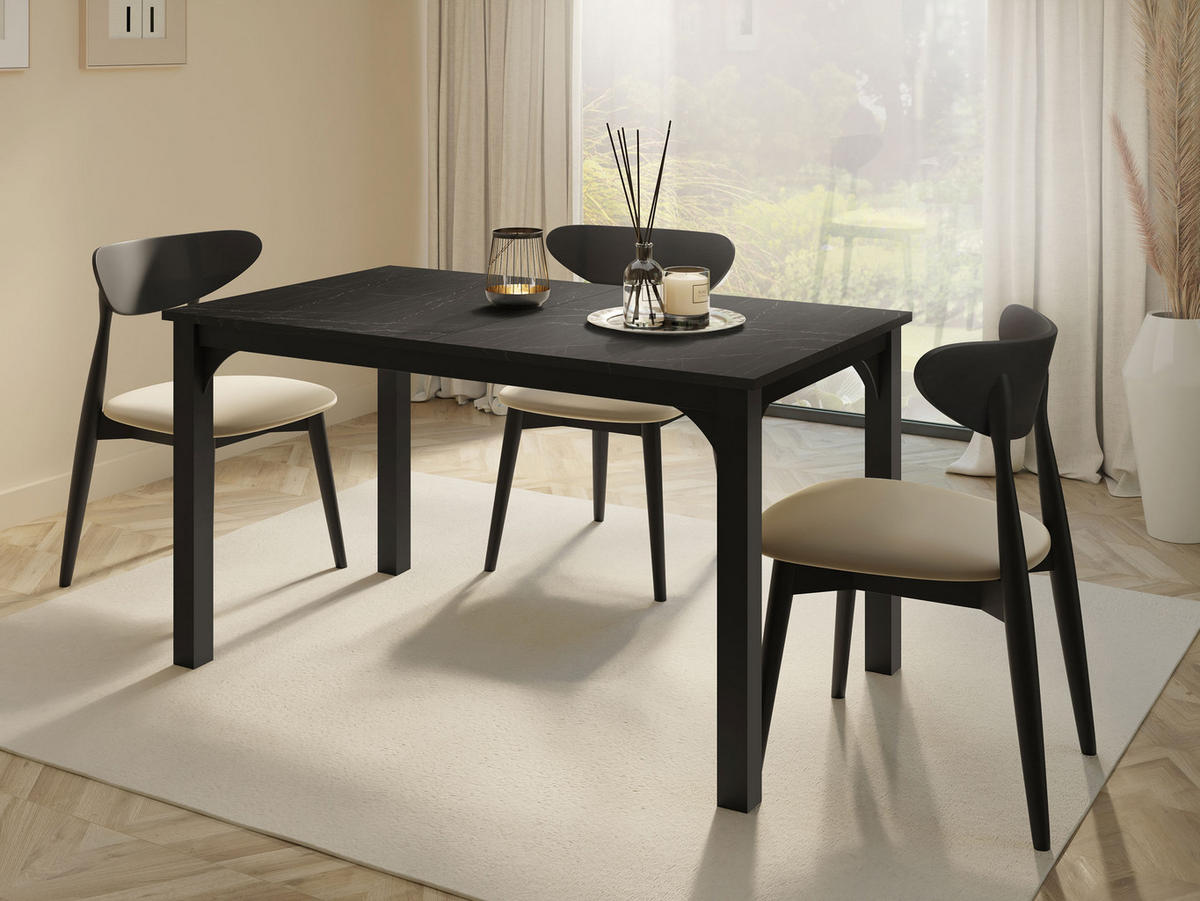 ESSTISCH Focus 140 - Schwarz, Holzwerkstoff/Metall (80/140/76cm) - MIRJAN24