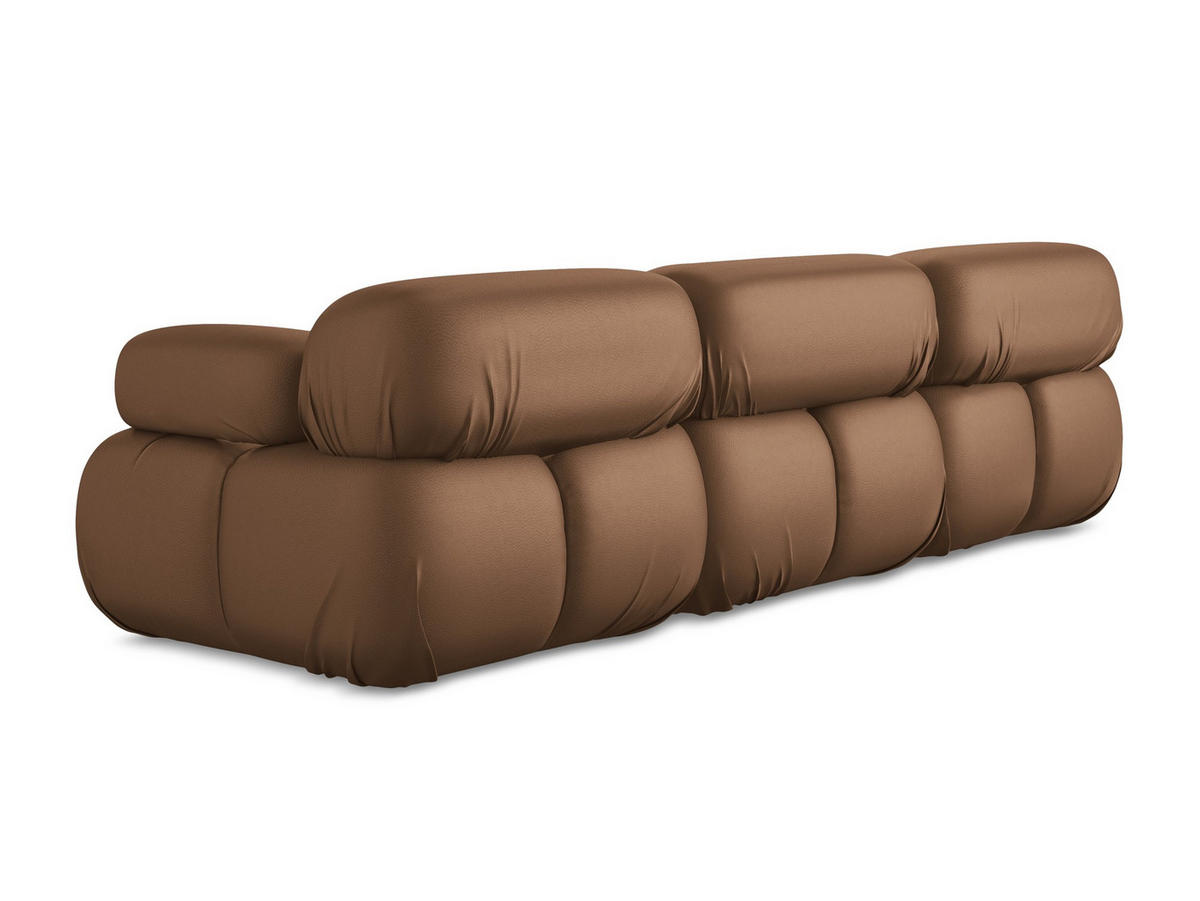 3-SITZER SOFA Kunstleder Braun - Lila/Schwarz, Leder/Kunststoff (285/70/96cm) - Makamii
