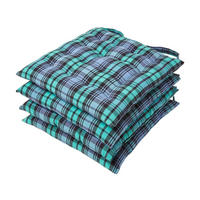 STUHLKISSEN 4er-Set, Blackwatch Schottenkaro 40/40/5 cm - Blau, Textil (40/40/5cm) - Homescapes