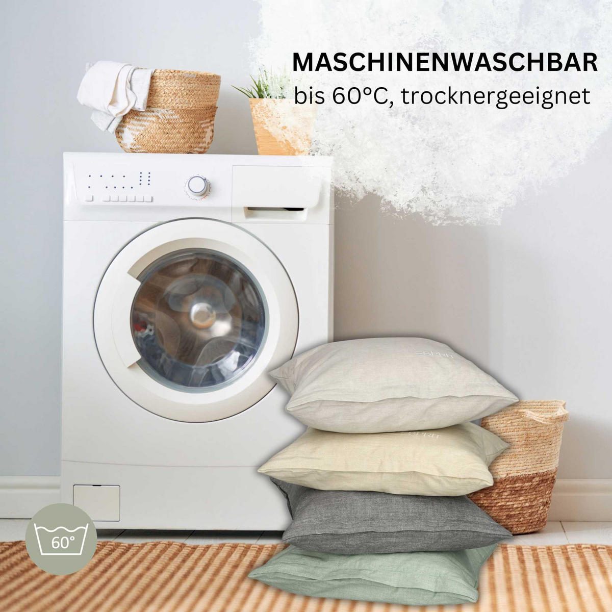 RENFORCÉ KISSENBEZÜGE HARP - Grau, Textil (40/40cm) - Esprit
