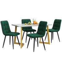 ESSTISCH-SET mit 4 Stühlen 117 cm MDF Grün 5-tlg. - Grün, Metall (68/75/117cm) - Meubliv