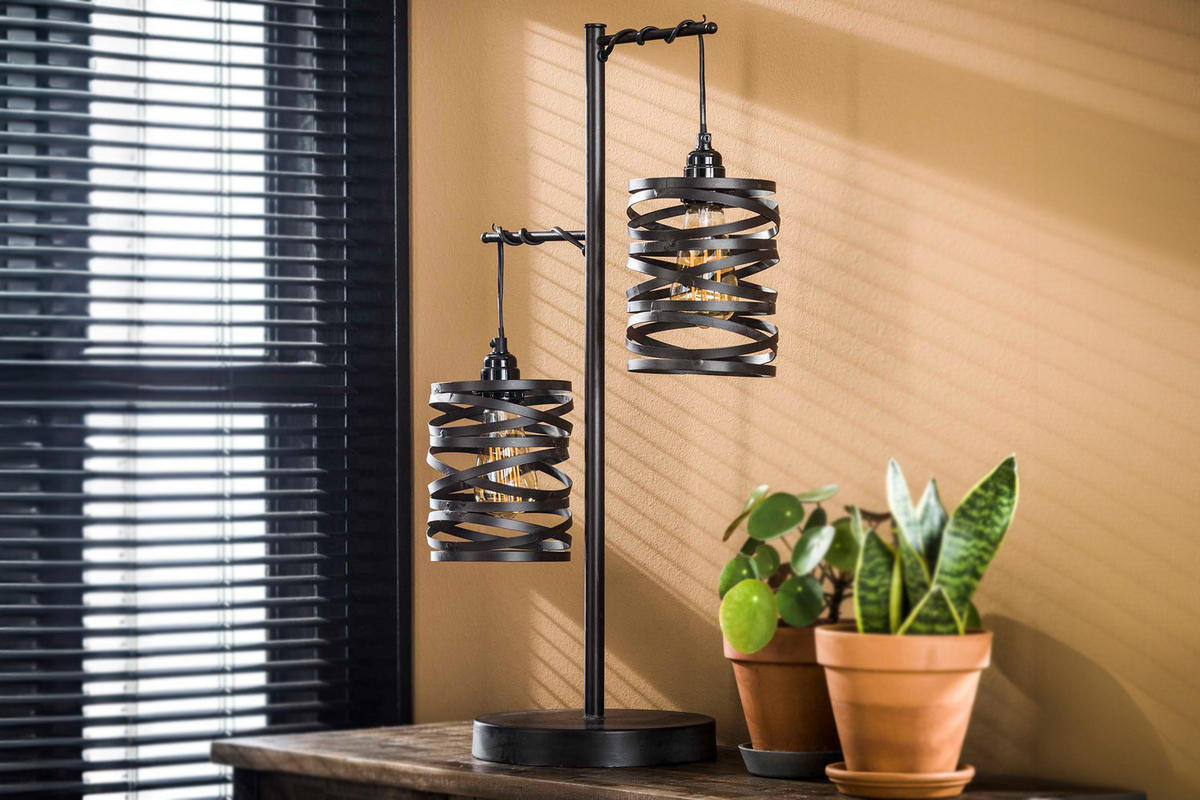 TISCHLAMPE ALMAS Schwarz Metall - Schwarz, Metall (23/37/70cm) - KAWOLA