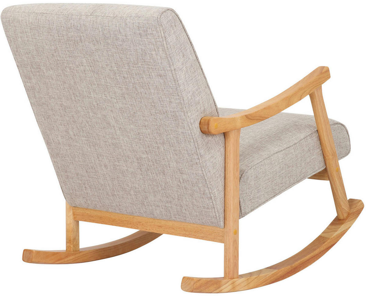 SCHAUKELSTUHL Morello Stoff, Gestell Kautschukhokz natur Creme - Creme/Naturfarben, Holz/Textil (67/82/92cm) - TPFLiving