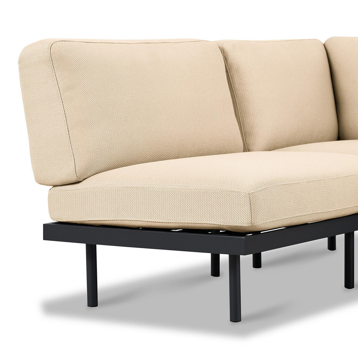 OUTDOOR-ECKSOFA - Beige, Textil/Metall (172/80/186cm) - home24