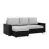 ECKSOFA MIT SCHLAFFUNKTION LUNA, Grau + Schwarz - Schwarz/Grau, Textil (231/140cm)