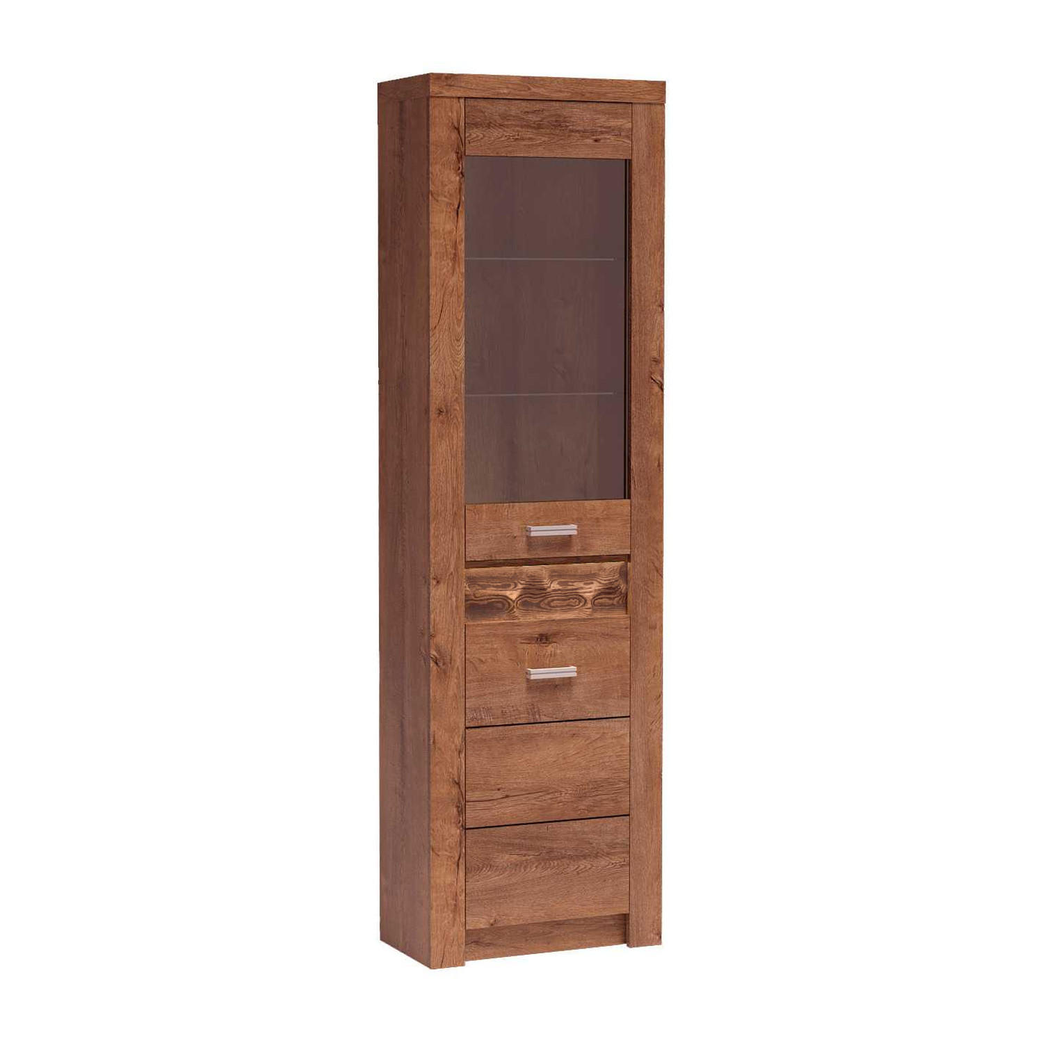 ECKVITRINE Indianapolis I-23 56 x 192 x 47 cm Esche hell - Braun, Holzwerkstoff/Metall (56/192/47cm) - Koseto