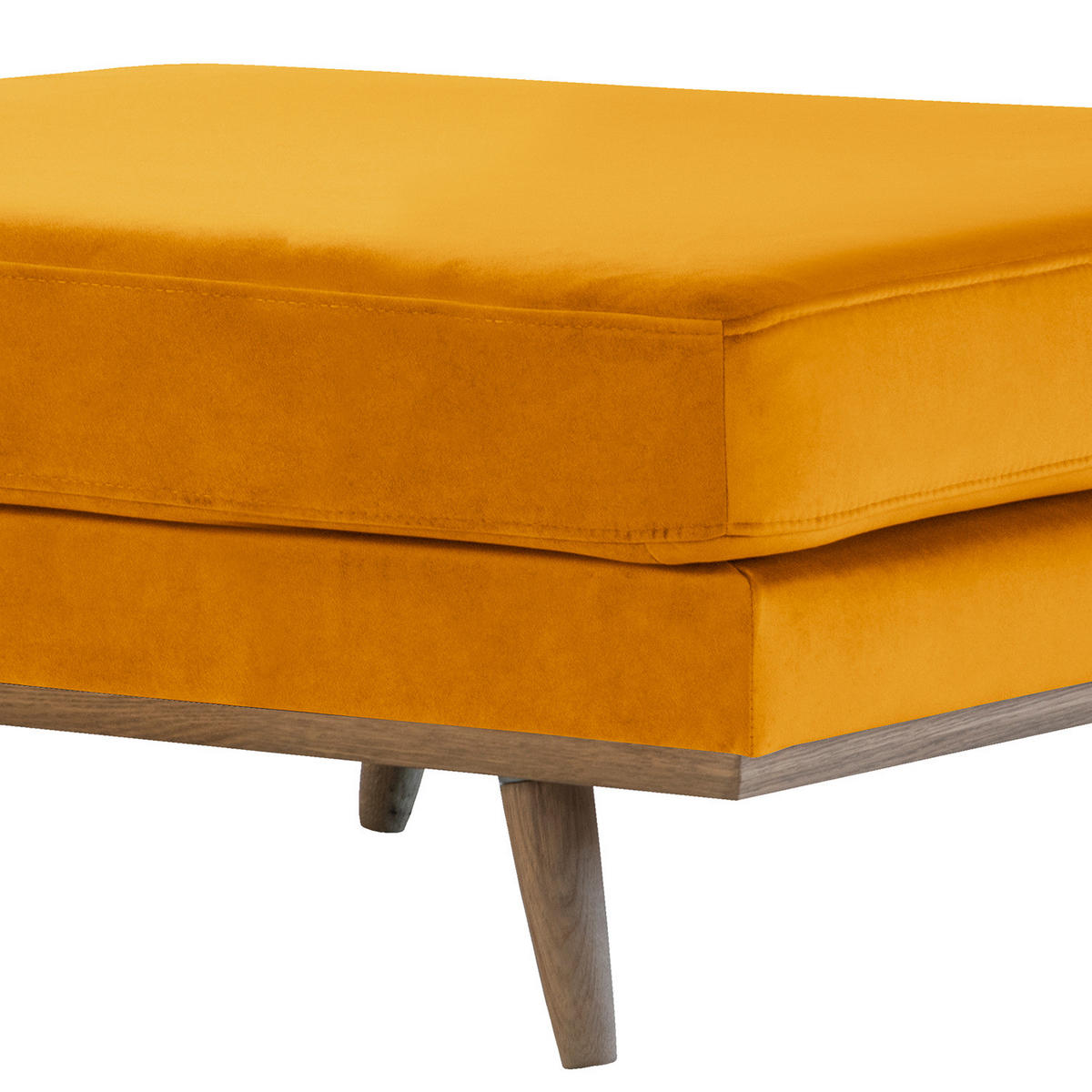 POLSTERHOCKER - Eichefarben/Gelb, Eichenholz/Textil (85/43/60cm) - home24