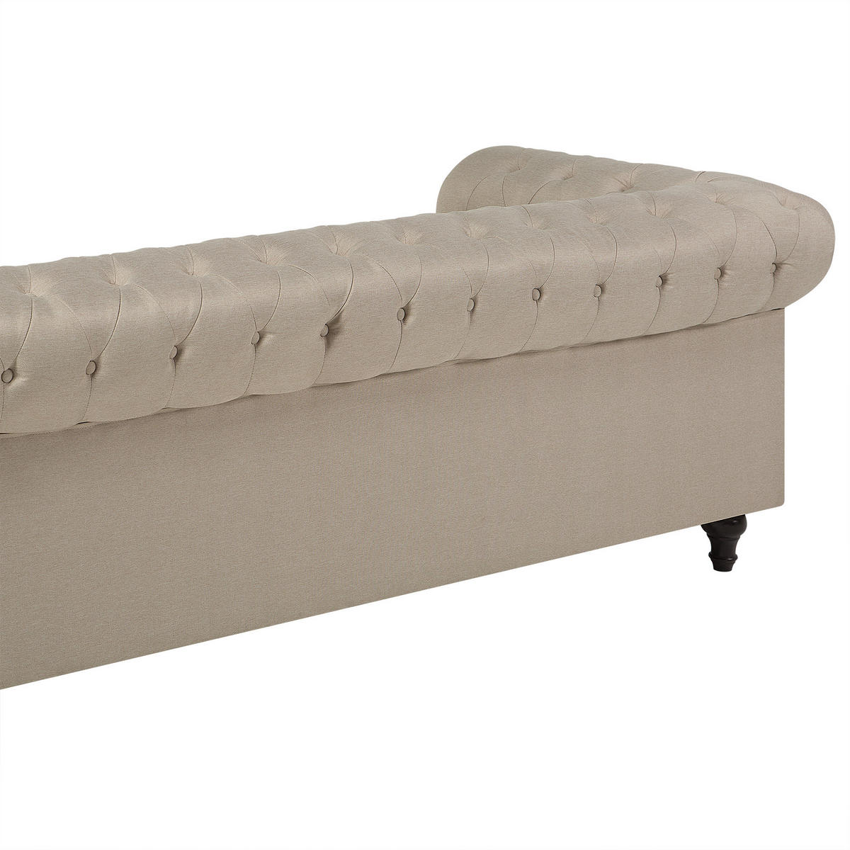 3-SITZER-SOFA Polsterbezug Beige Chesterfield - Beige, Textil (222/78/85cm) - Beliani