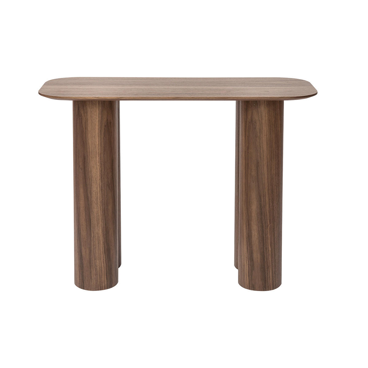 KONSOLE Dunkles Holz B100 cm FOLEEN - Walnussfarben, Holz (100/40/75.7cm) - Miliboo