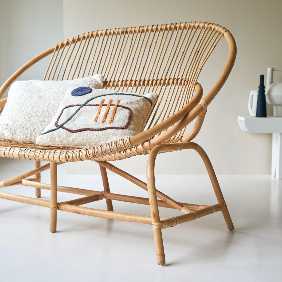 BANK Leontie Natur aus Rattan - Naturfarben, Naturmaterialien (97/97/82cm) - Sonett