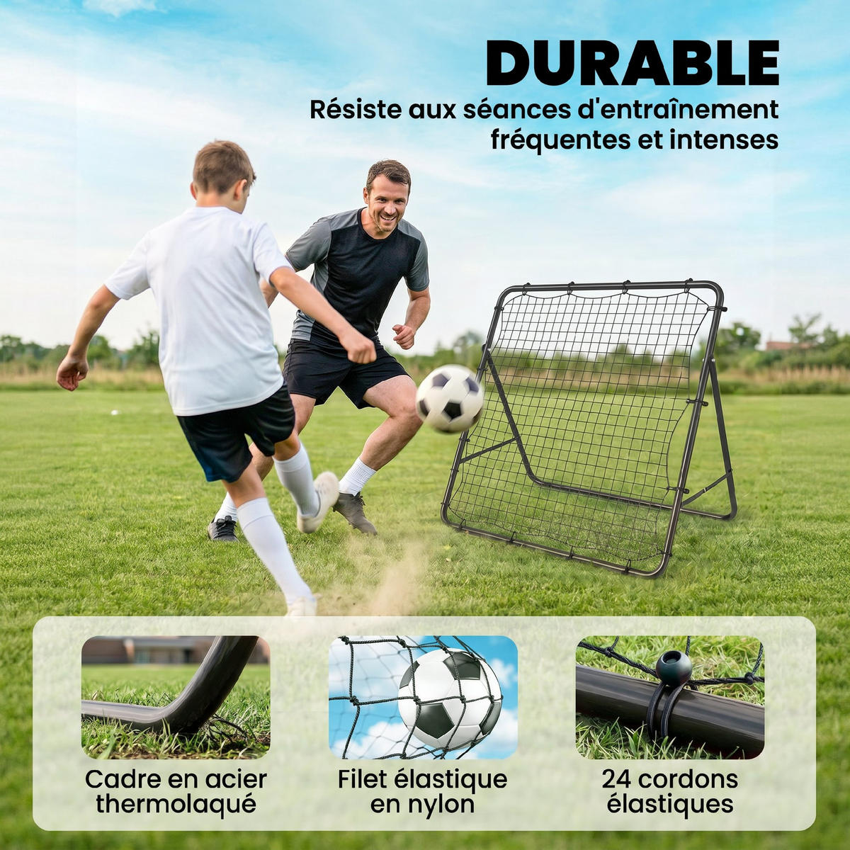REBOUNDER DE-18604 klappbar, 5-fach verstellbar mit Zielzone Schwarz - Schwarz, Metall (73/120cm) - ComfortXL
