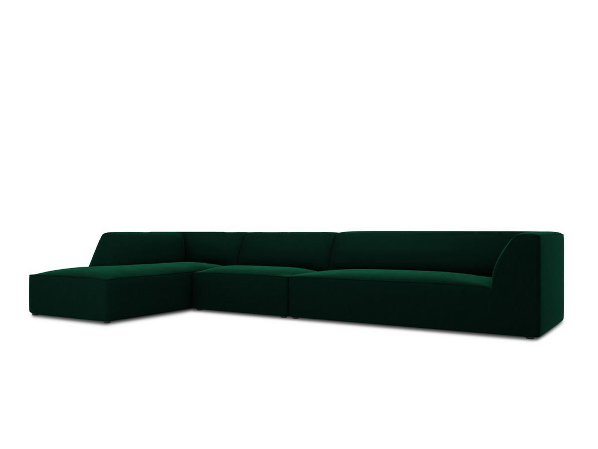 ECKSOFA links Ruby aus Samt flaschengrün 5 Sitzplätze - Grün, Textil (180/366cm) - Micadoni