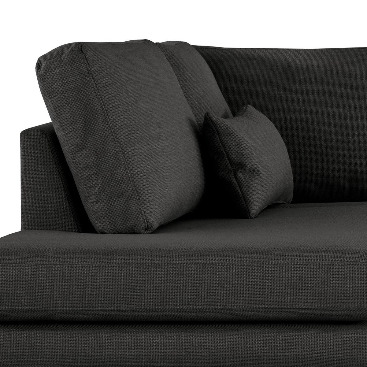 ECKSOFA mit Ottomane - Buchefarben/Schwarz, Buchenholz/Textil (287/219cm) - home24
