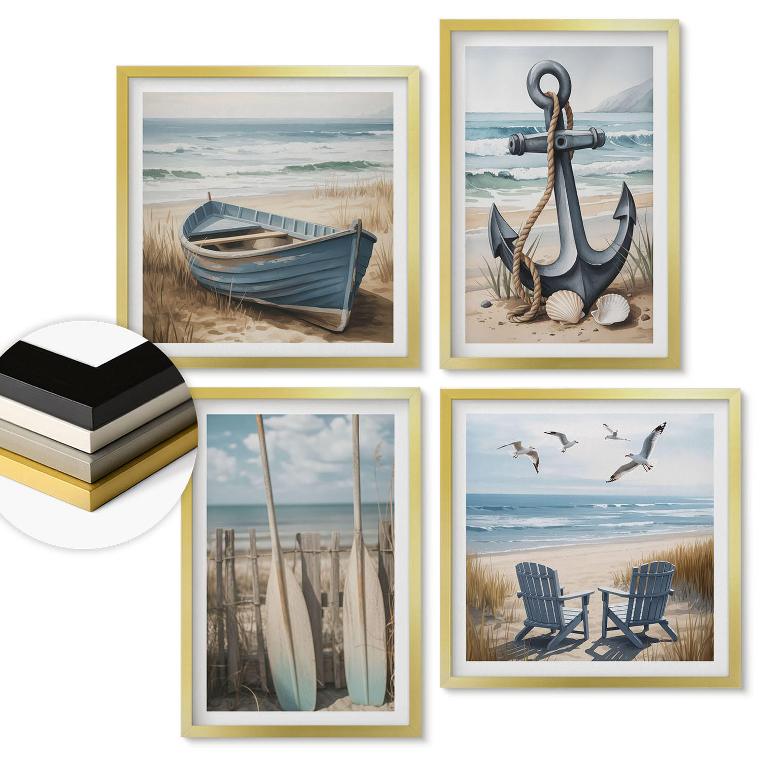 ArtPrintCave Wandbilder Gold 50x50 cm