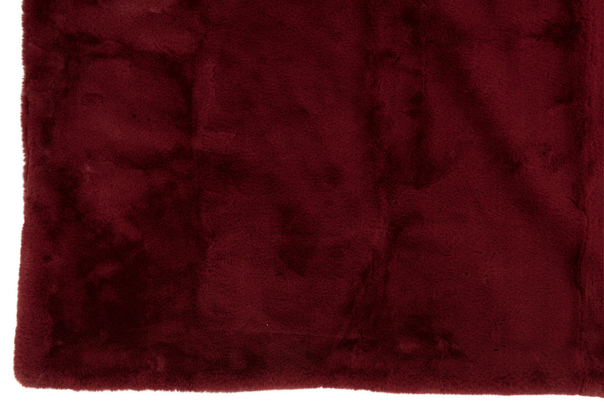 PLAID CUTIE - Pelz - Weihnachtsrot - 180/130/3 cm - Bordeaux, Fell (130/180cm) - J-Line