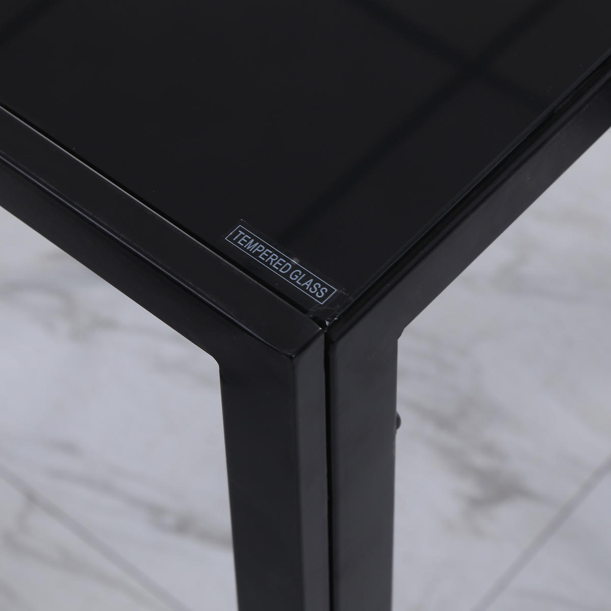 ESSTISCH Küchentisch für 4 Personen, Esszimmertisch für Küche Metall, Schwarz - Schwarz, Metall (120/60/75cm) - HOMCOM