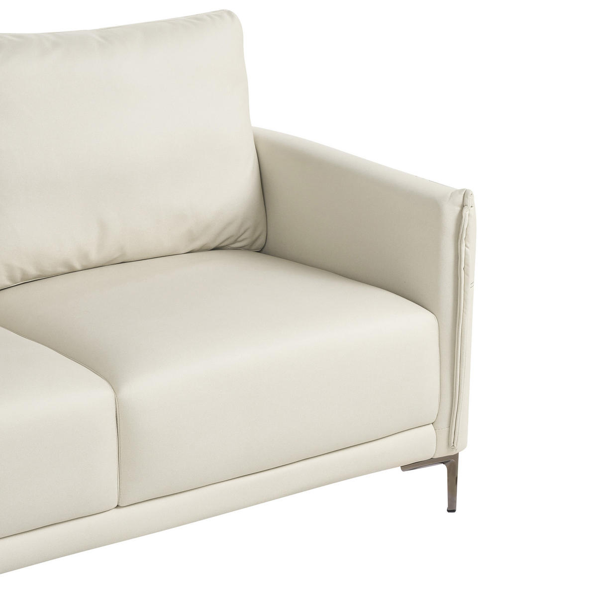 2-SITZER-SOFA Stoff Hellbeige Cilens - Beige/Silberfarben, Textil (152/93/83cm) - Beliani