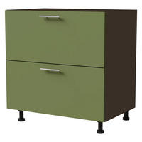 SCHUBLADENUNTERSCHRANK Brerra D2R/80 Korpus lava / Front RAL 6025 farngrün Matt 80 / 50 / 82 cm Schubladensystem REJS Comfort Box - Dunkelgrau/Grün, Holz/Holzwerkstoff (80/82/50cm) - Feldmann-Wohnen