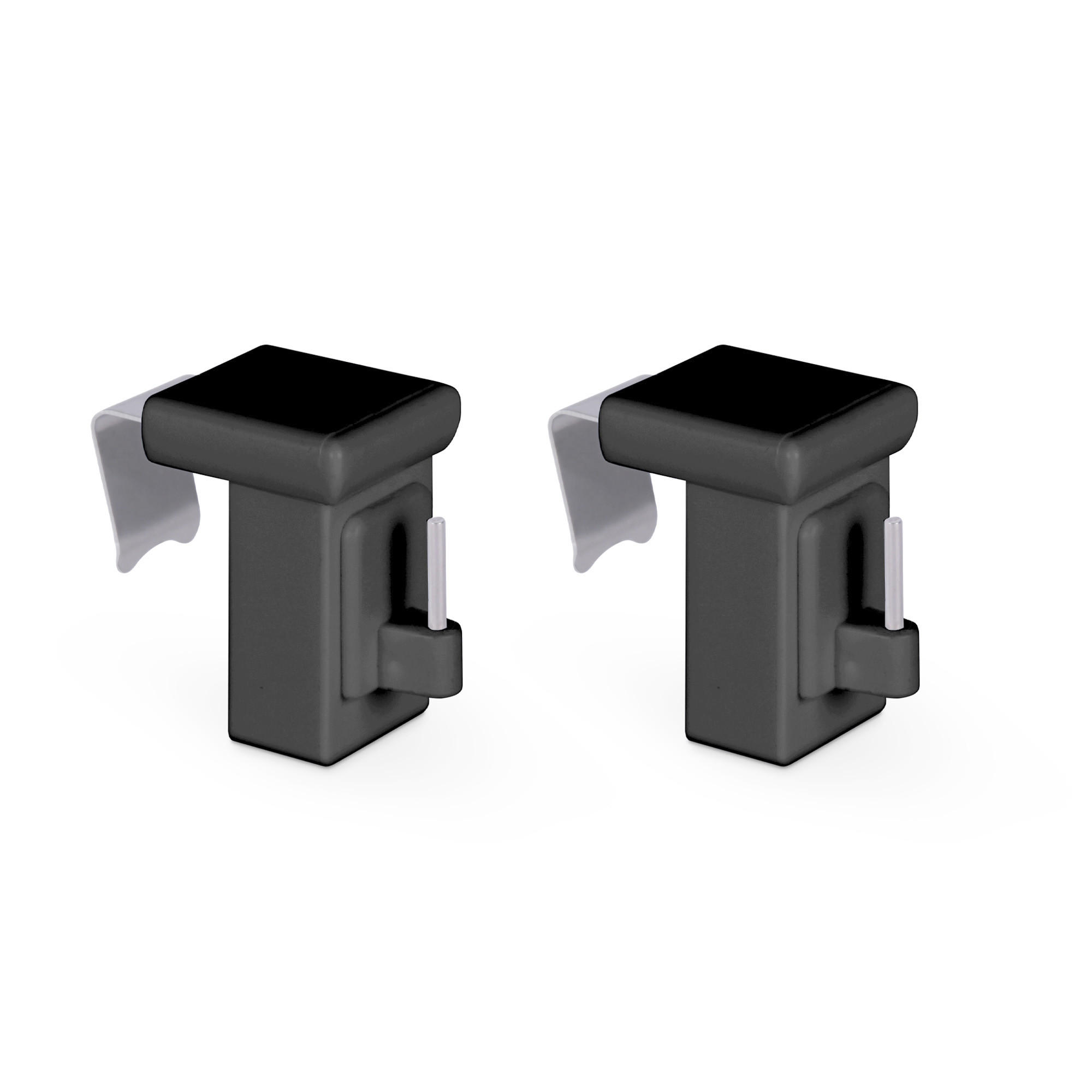 KLEMMTRÄGER für Vitragestangen 2er Pack - Anthrazit, Kunststoff (2/4/4cm) - Bestlivings