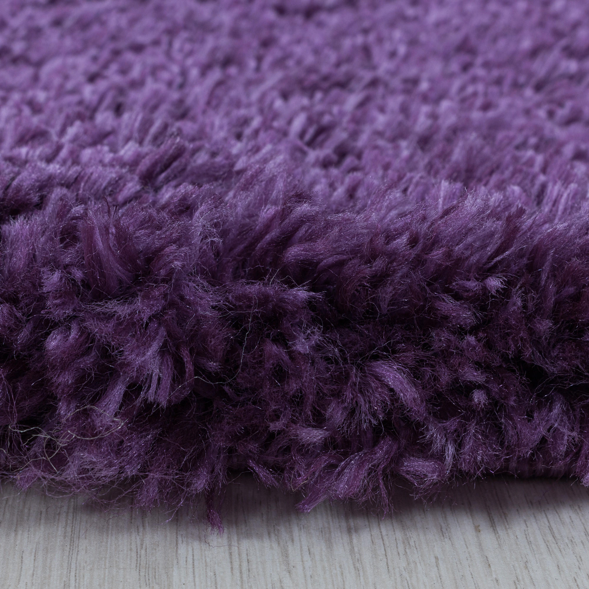 TEPPICH Hochflor Shaggy Uni Style Polypropylen Wohnzimmer Violett Rund 80x80 - Lila, Textil (80/80cm) - KADIMA DESIGN