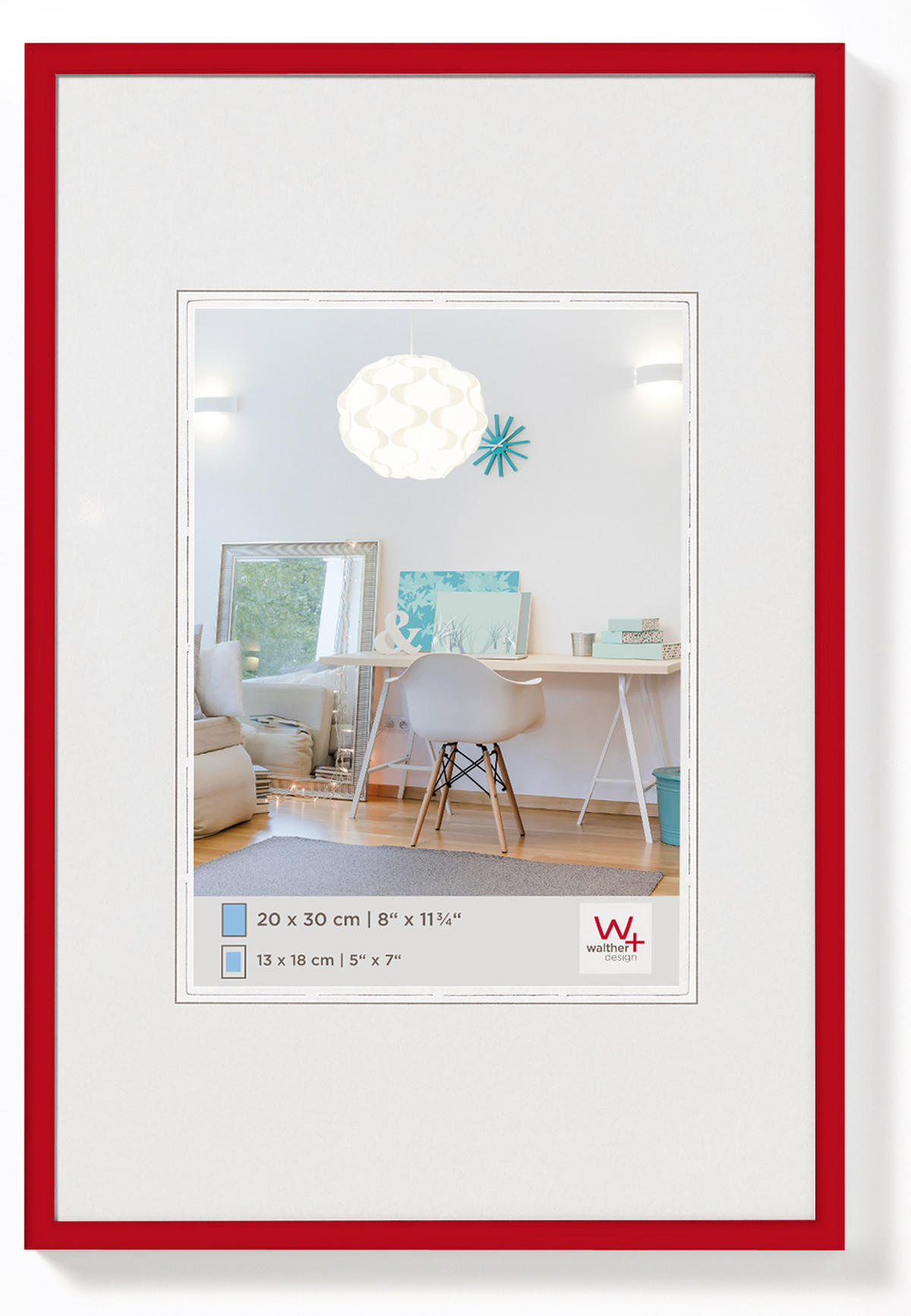 KUNSTSTOFFRAHMEN New Lifestyle Kst.Rahmen 15x20 cm rot - Rot, Kunststoff (15.9/21/1.4cm) - walther design