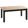 ESSTISCH Lindberg ausziehbar verlängerbar rechteckig, Eiche Braun 120-160/70/77 cm - Eiche Wotan/Schwarz, Holz/Holzwerkstoff (120/70/76.5cm) - WFL GROUP