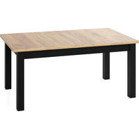 ESSTISCH Lindberg ausziehbar verlängerbar rechteckig, Eiche Braun 160-240/90/77 cm - Eiche Wotan/Schwarz, Holz/Holzwerkstoff (160/90/76.5cm) - WFL GROUP