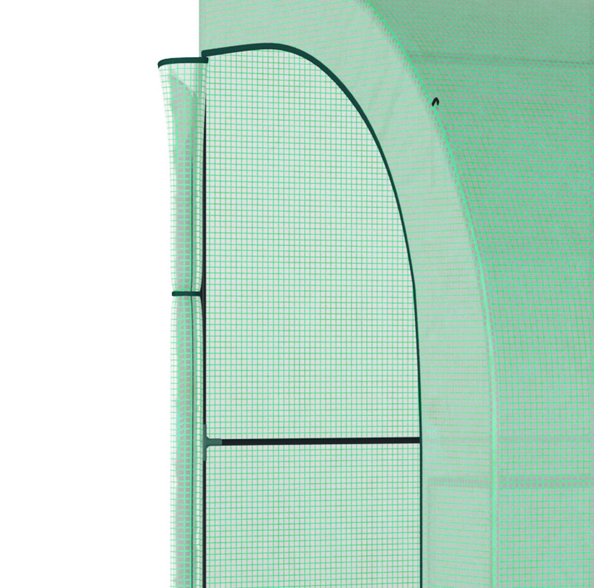 GEWÄCHSHAUS aus Kunststoff 300x150x213 cm in Grün mit Regalen - Grün, Kunststoff (150/213/300cm) - Modfu