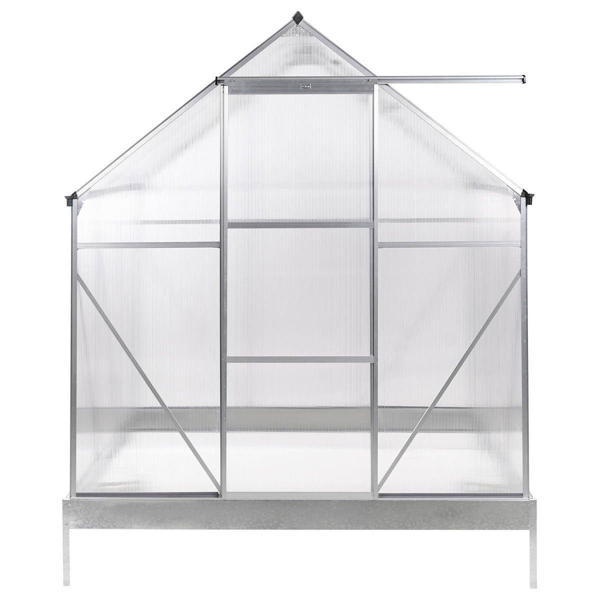 GEWÄCHSHAUS Silber 190 cm Apulia - Transparent/Silberfarben, Kunststoff (191/230/190cm) - Beliani