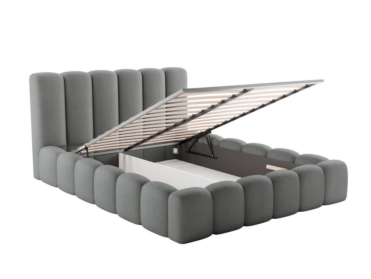 POLSTERBETT VELORA 180x200 GRAU - Grau, Textil (180/200cm) - Luxkor24