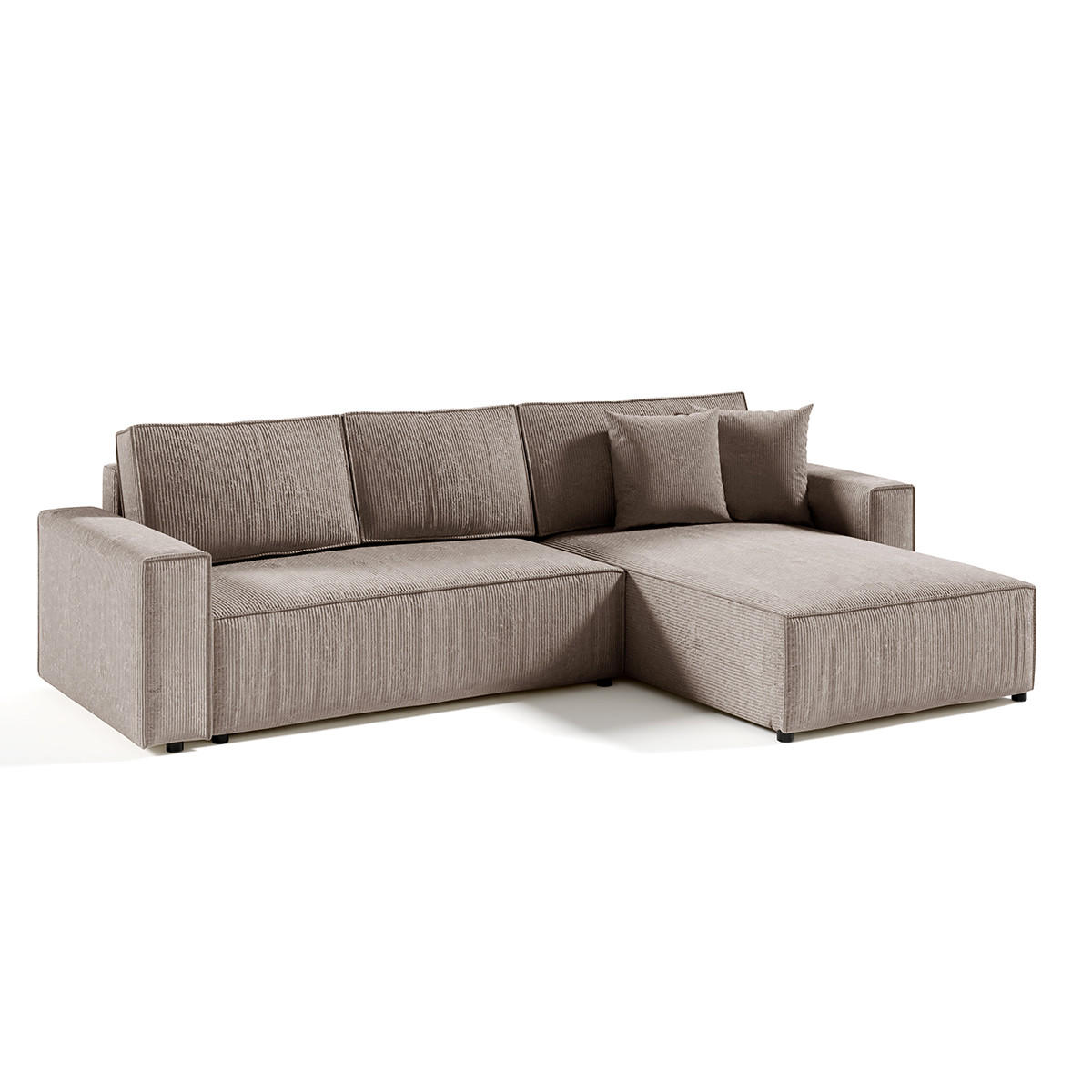 ECKSOFA Isaac 4 Sitzplätze Taupe - Taupe, Holzwerkstoff (294/185cm) - Petits-meubles