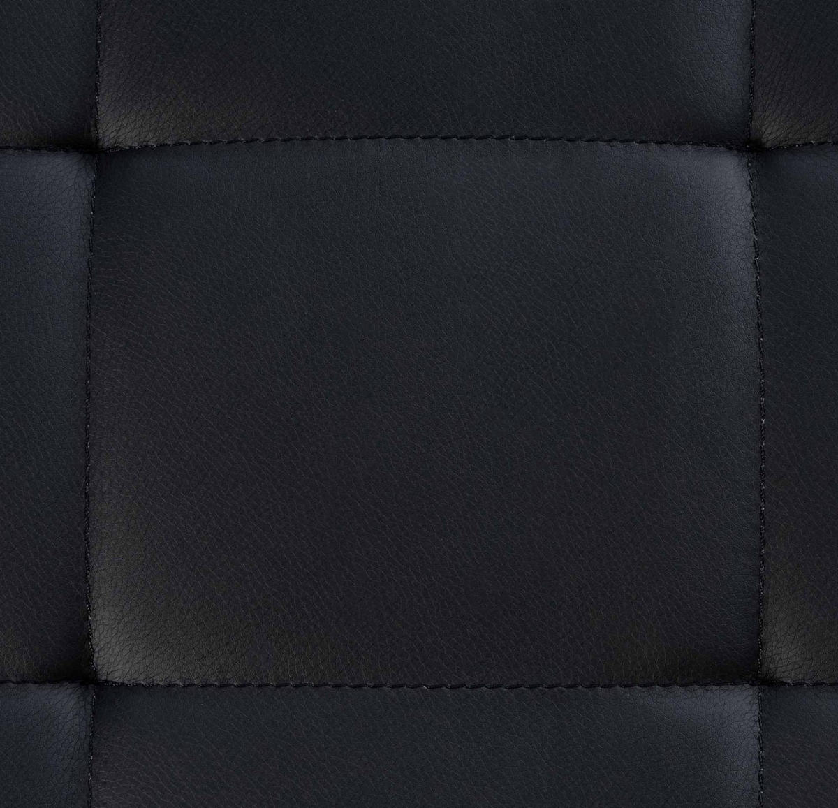 HOCKER Lederlook schwarz - Edelstahlfarben/Schwarz, Textil/Metall (40/48/40cm) - CLP