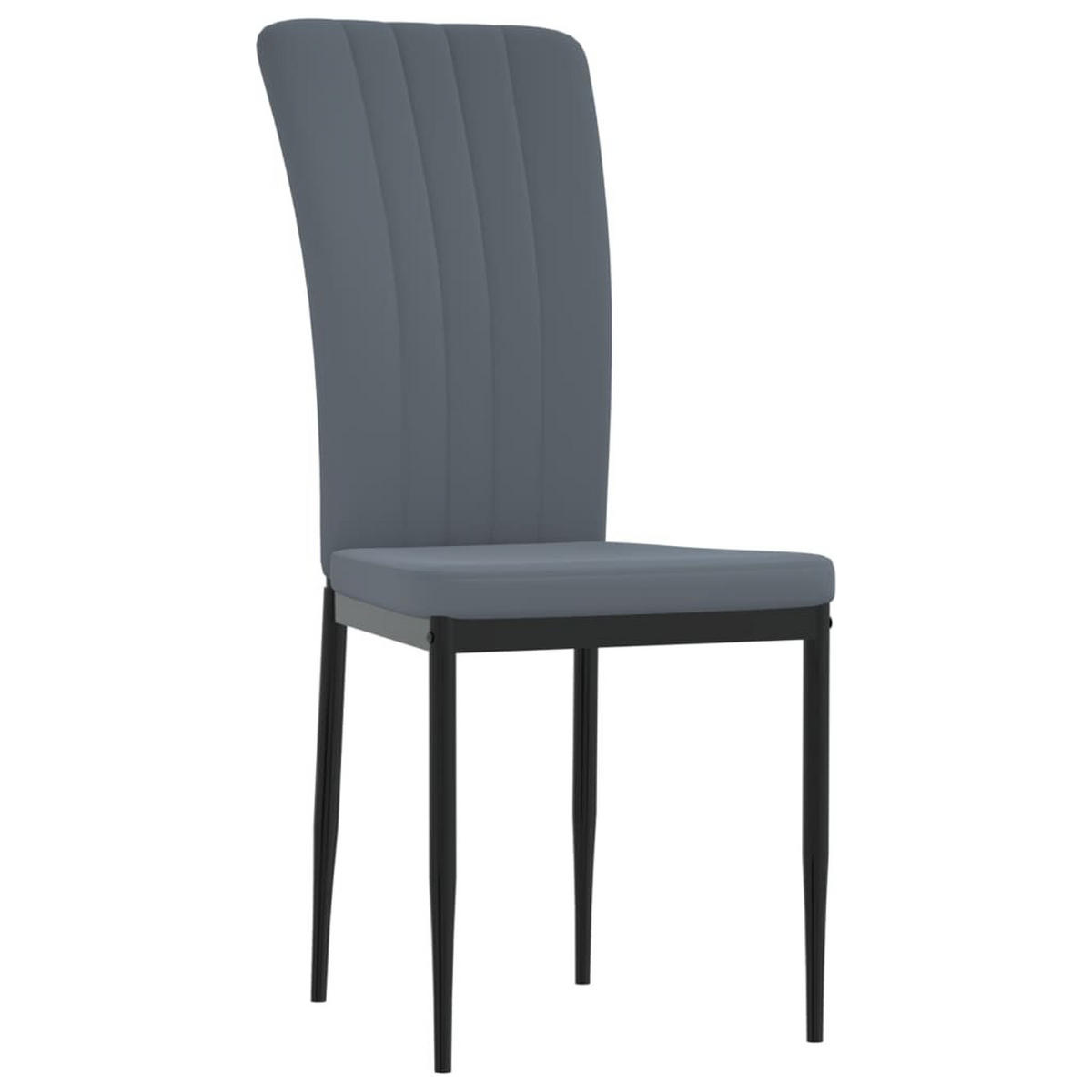ESSZIMMERSTÜHLE 4 Stk. Dunkelgrau Samt 42*58*85.5cm - Grau, Metall (42/85.5/58cm) - ZMH